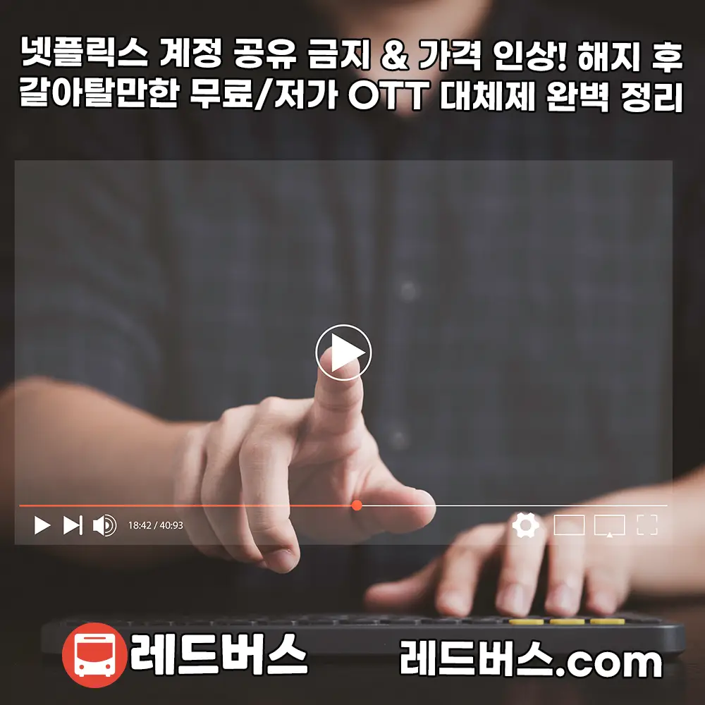 넷플릭스 계정 공유 금지 & 가격 인상! 해지 후 갈아탈만한 무료/저가 OTT 대체제 완벽 정리